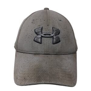 Under Armour Fitted Baseball Cap Gray L Breathable Embroidered Lightweight
